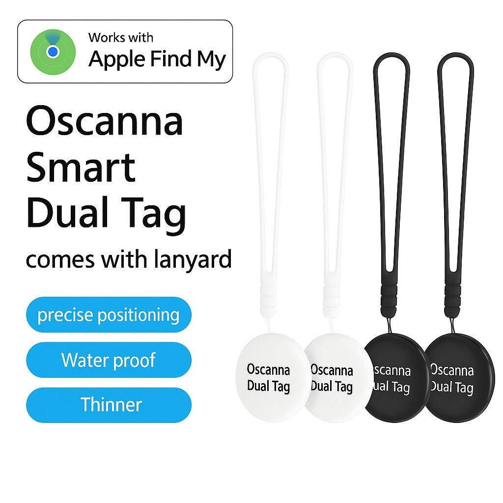 Oscanna Dual Tag works with Apple & Android