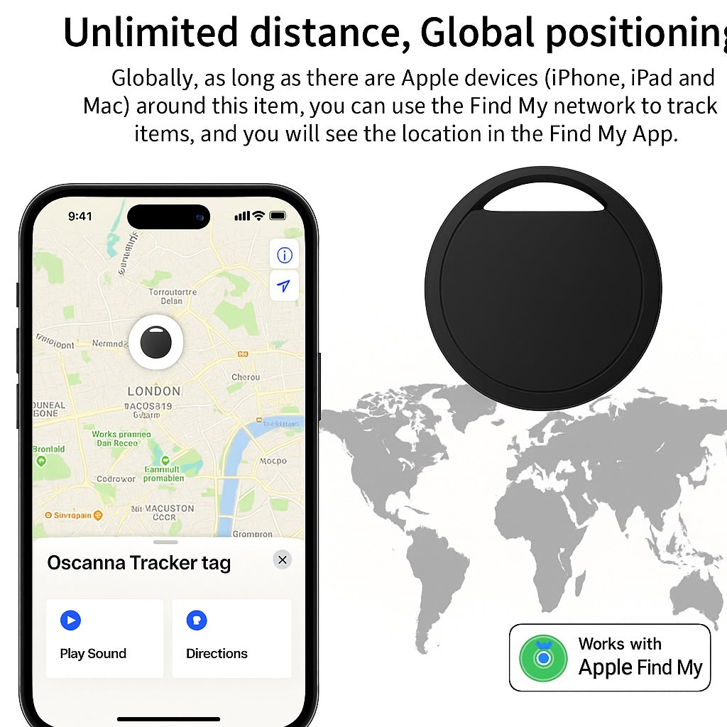 4Pack Oscanna MFI Certified Tracker Tags White works with Findmy