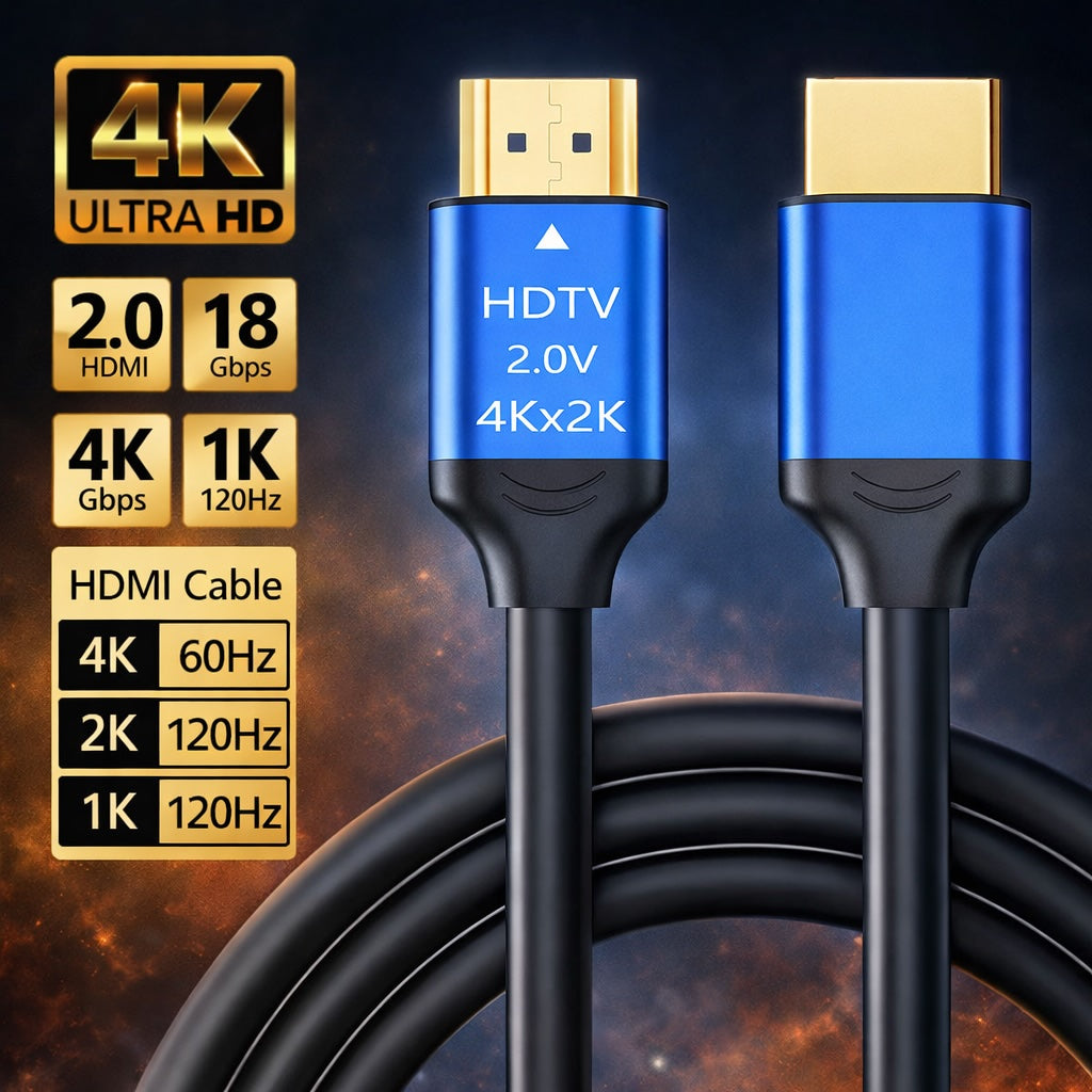 4K HDMI 2.0 Cable Ultra HD 60Hz Gold Plated Lead PS4 Xbox TV Projector