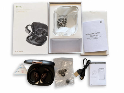 HTC NE22 2-in-1 AI Translation Earbuds – TWS & Open-Ear Bluetooth 6.0