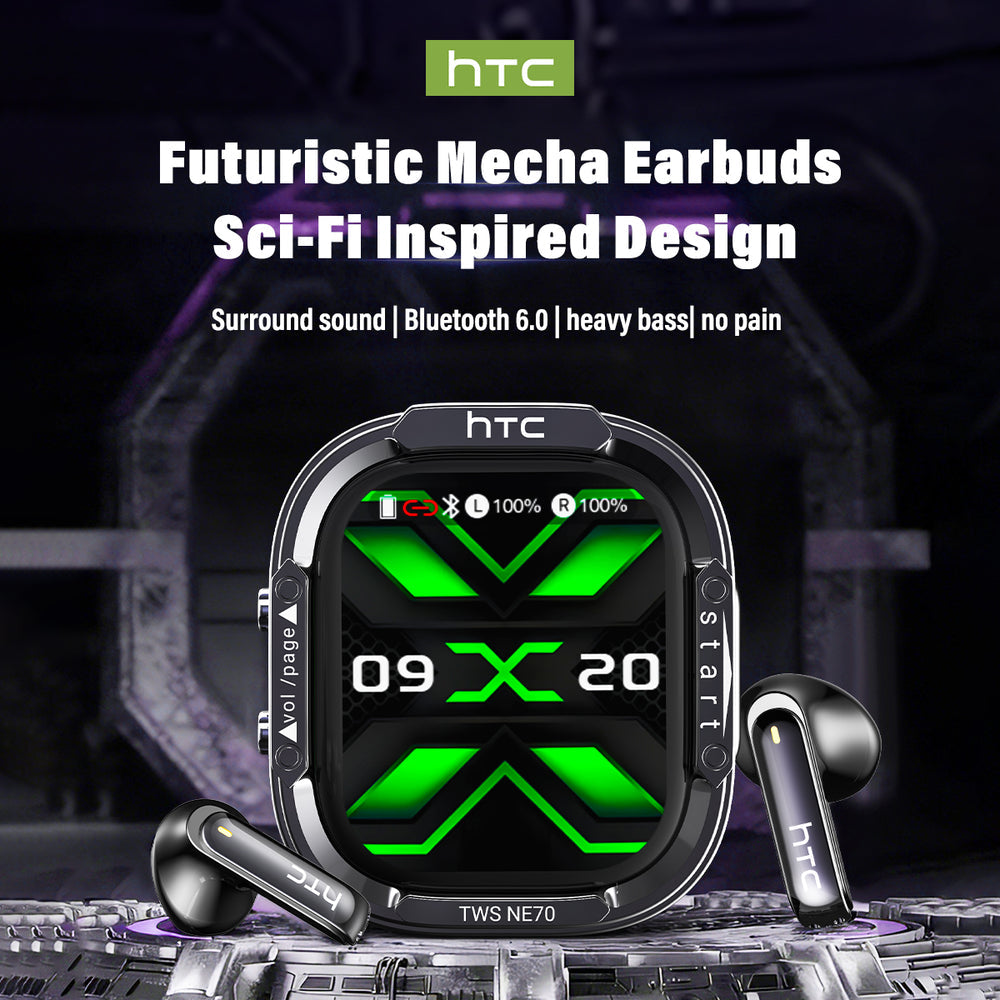 HTC NE70 Bluetooth Earphones AI Translator Earbuds OWS Sports Headphones LCD