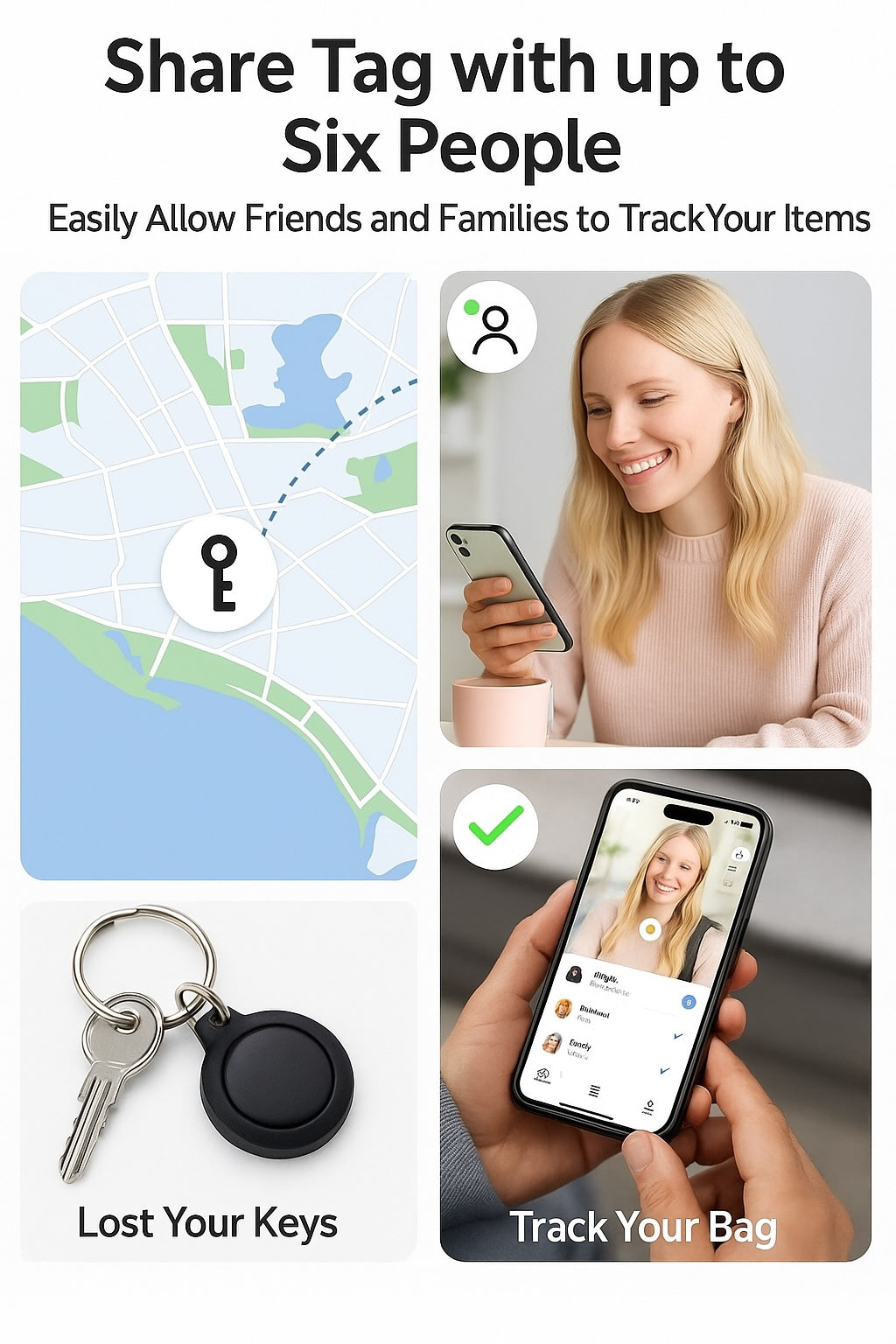 4 Pack Oscanna 2025 Smart GPS Air tracker Tag compatible with Apple Findmy