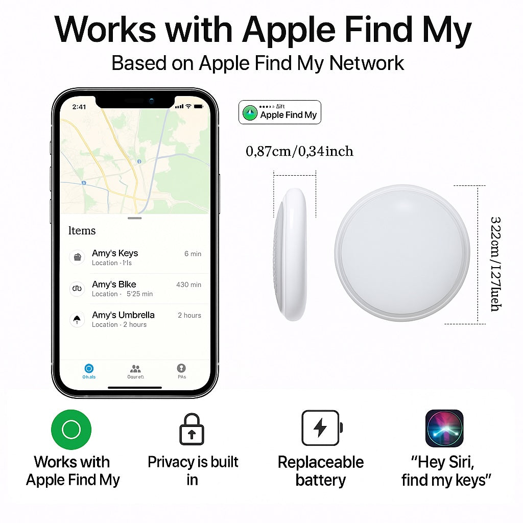 4 Pack Oscanna 2025 Smart GPS Air tracker Tag compatible with Apple Findmy