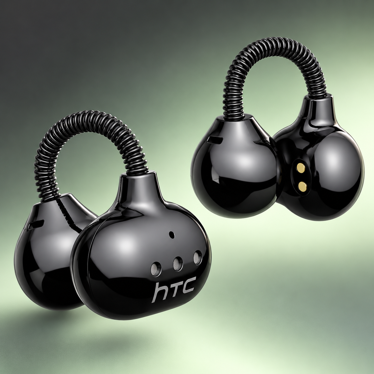 HTC NE67 black ear-clip earbud close-up