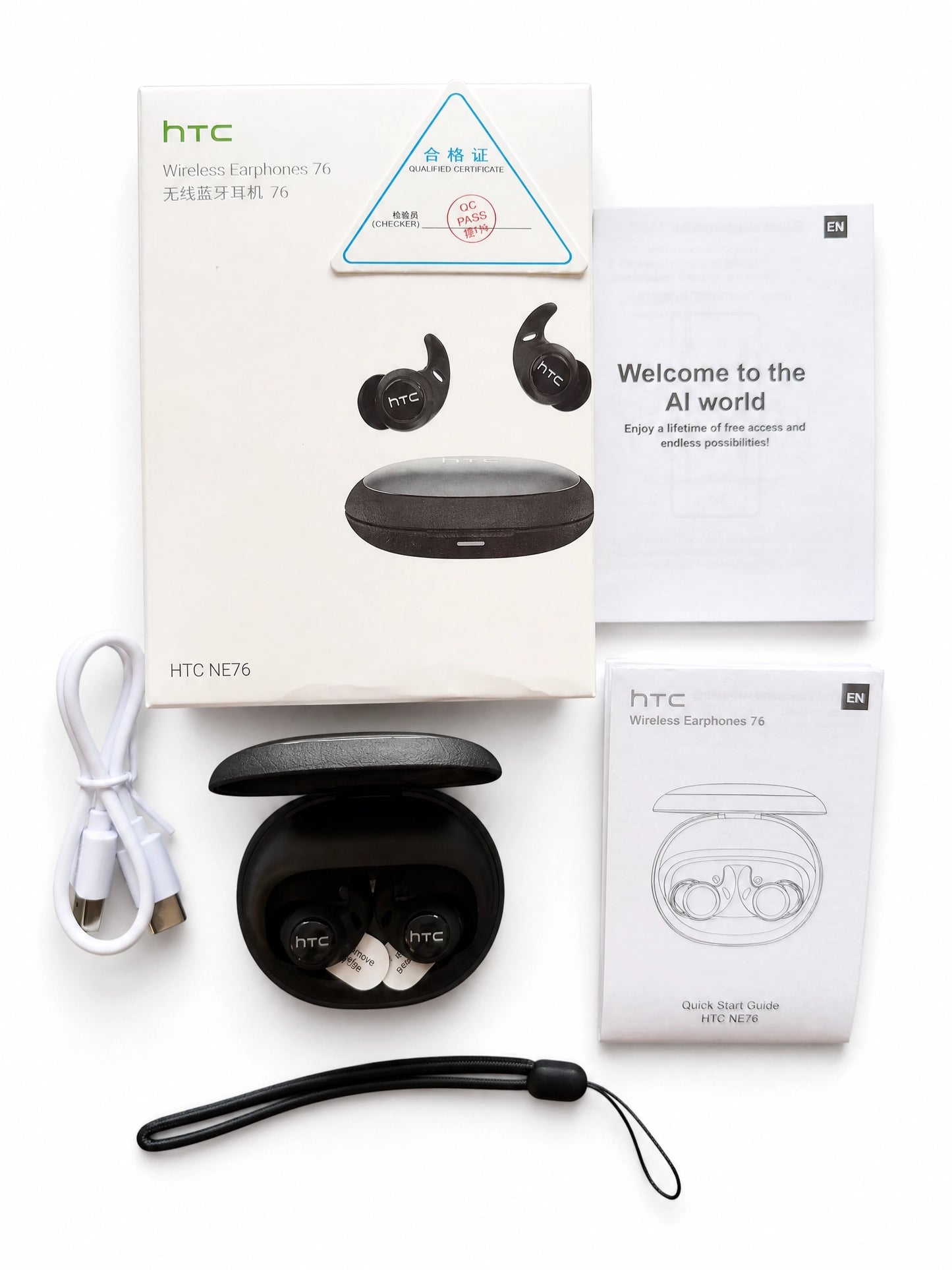 HTC NE76 AI Translation Sleep Earbuds – Bluetooth 6.0 Mini TWS