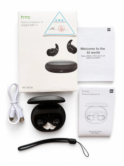 HTC NE76 AI Translation Sleep Earbuds – Bluetooth 6.0 Mini TWS