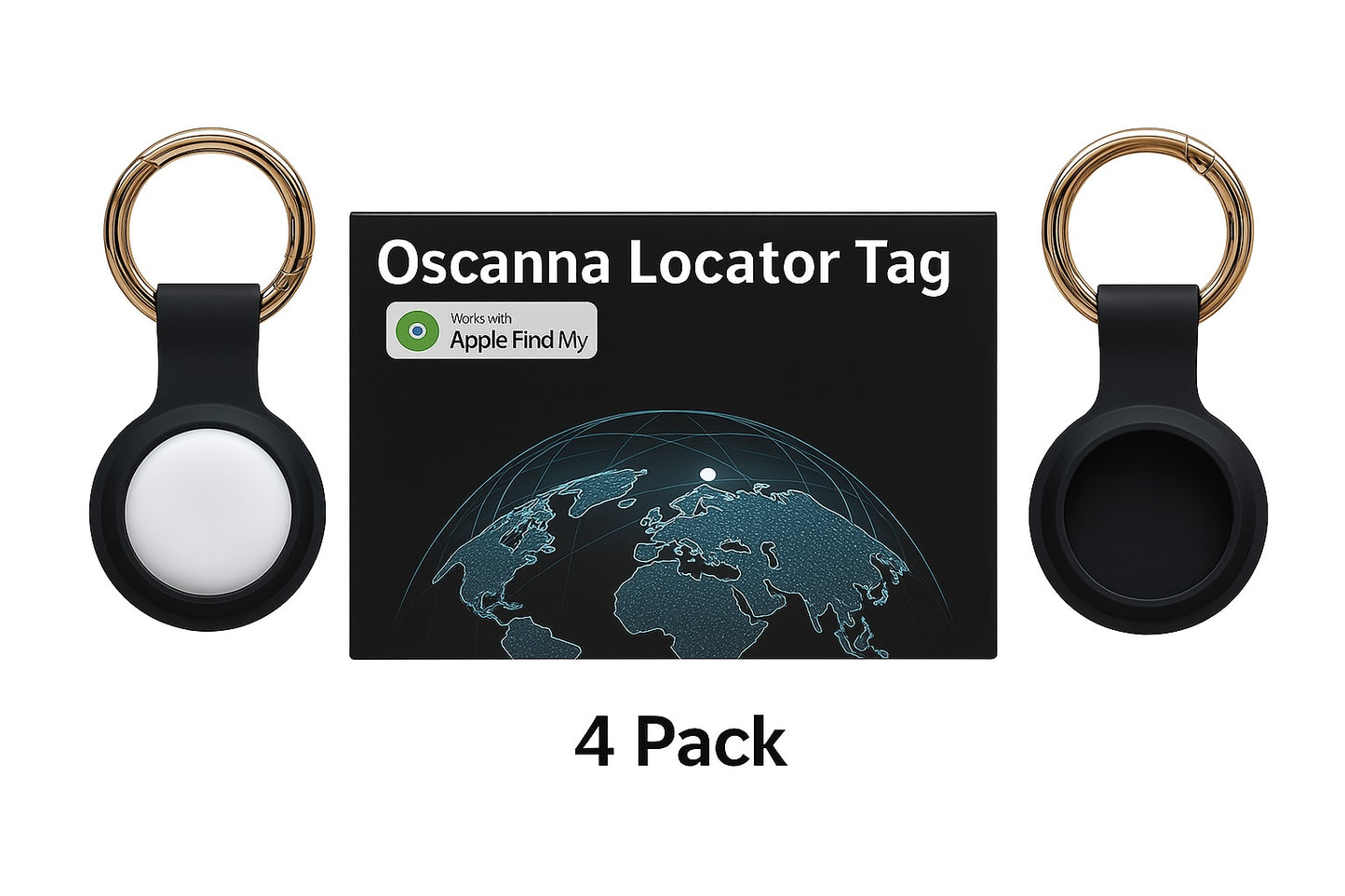 4 Pack Oscanna 2025 Smart GPS Air tracker Tag compatible with Apple Findmy