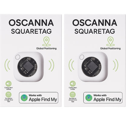 Oscanna Square Tracker (2-Pack) – Slim Find My Tag for Wallets & Keys