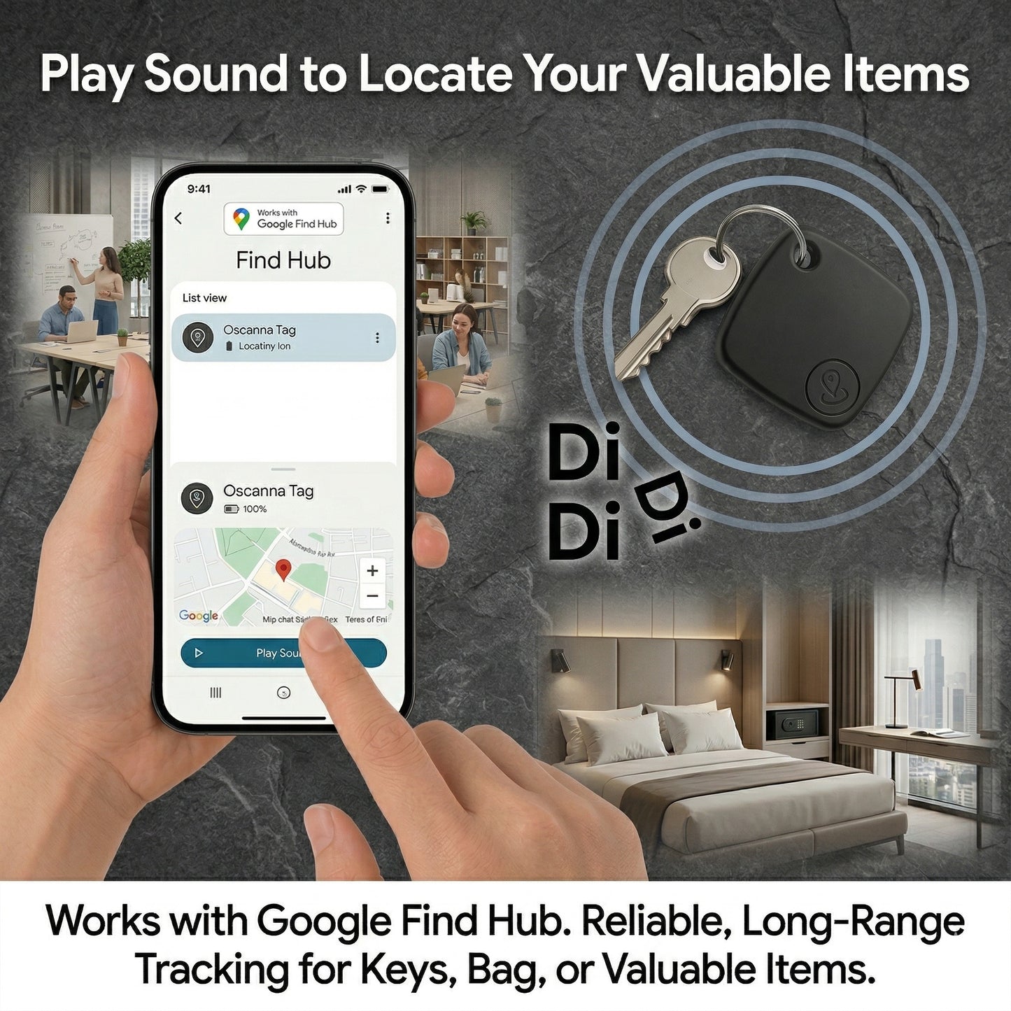 Android Smart Tag Tracker Compatible with Google Find Hub