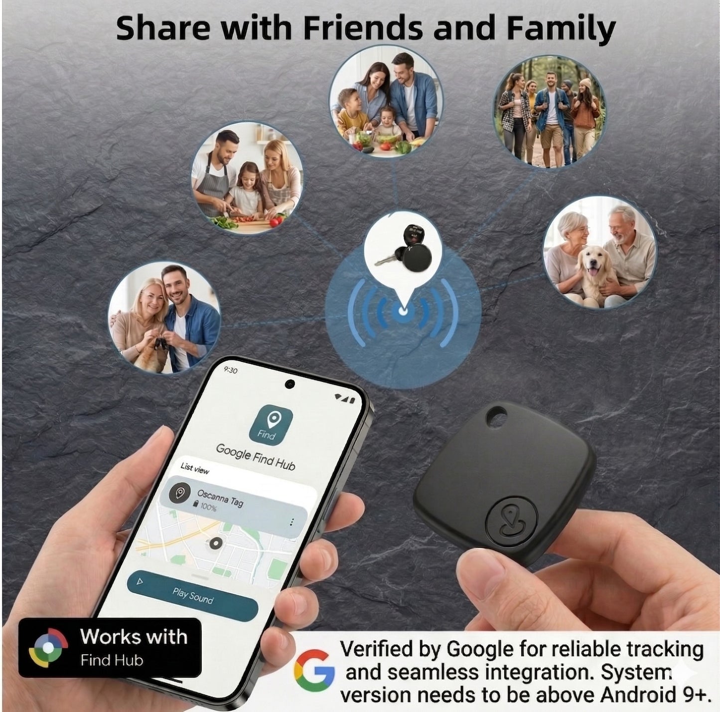 Android Smart Tag Tracker Compatible with Google Find Hub