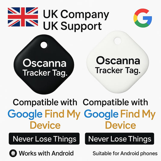 2-Pack Oscanna Tracker Tag compatible with Google Find My Device ( ANDROID ONLY)