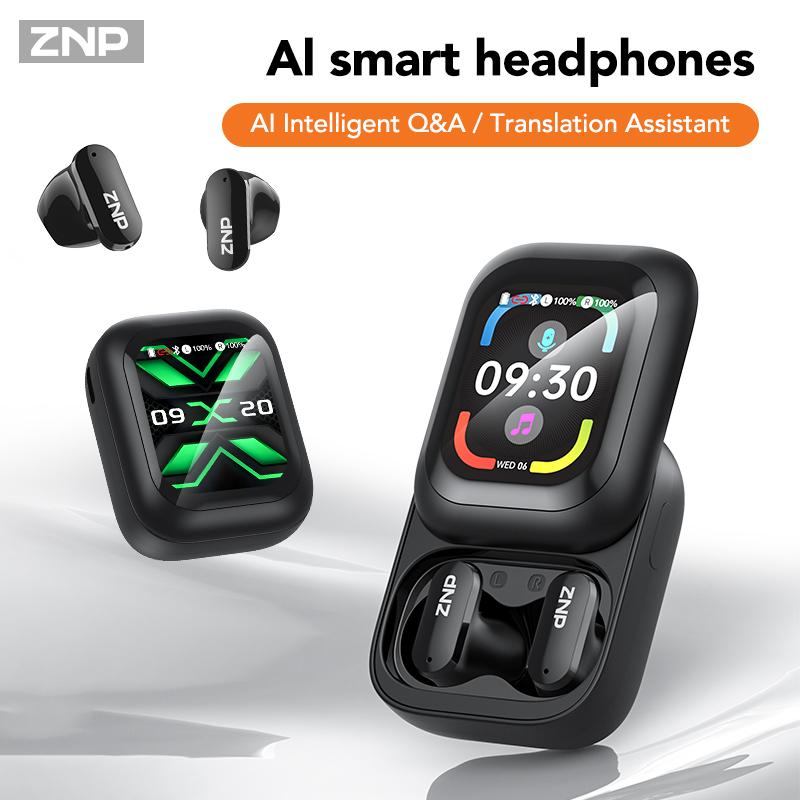 ZNP N04 earbuds and display charging case shown open and closed