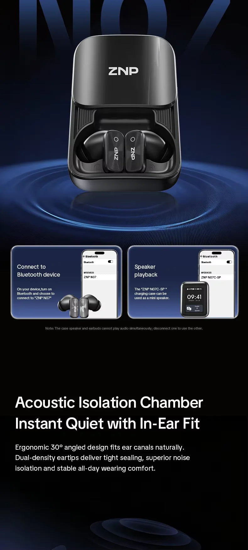 ZNP N07 charging case and supplier guide to Bluetooth audio modes